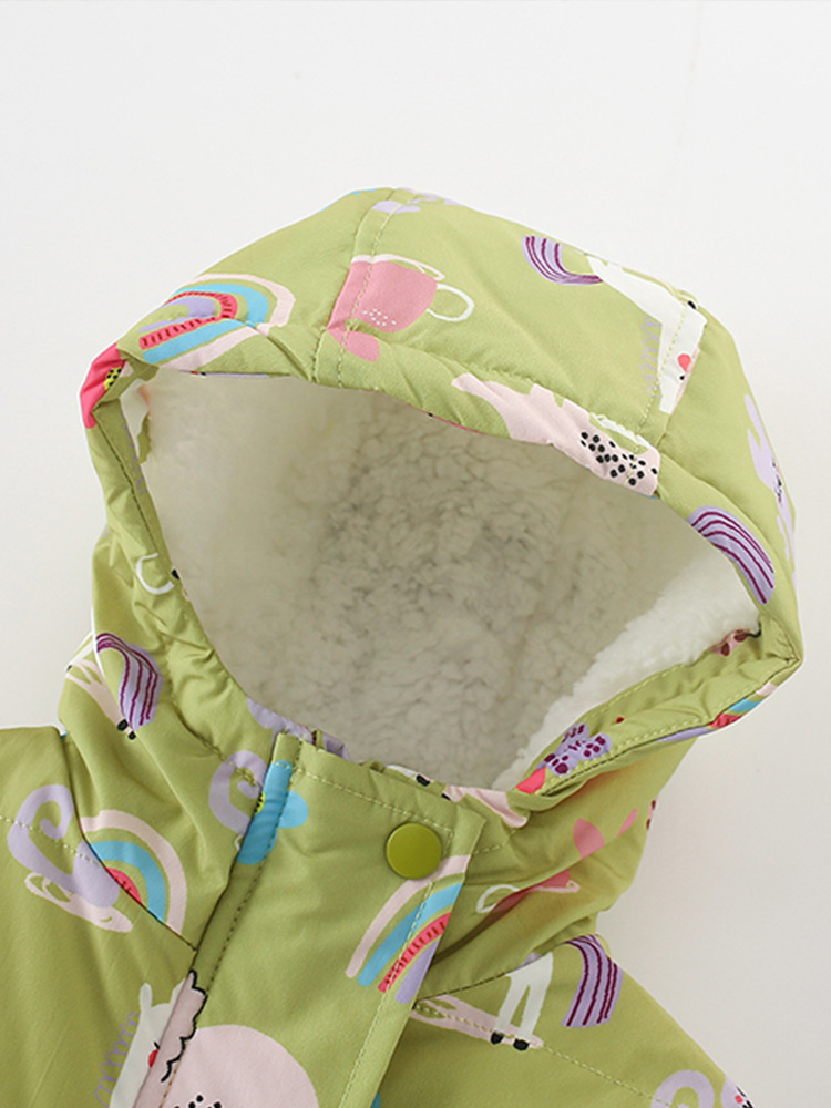 Chaqueta malwee para niña más terciopelo grueso primavera nuevo estilo europeo y americano suéter con cremallera con capucha para niños