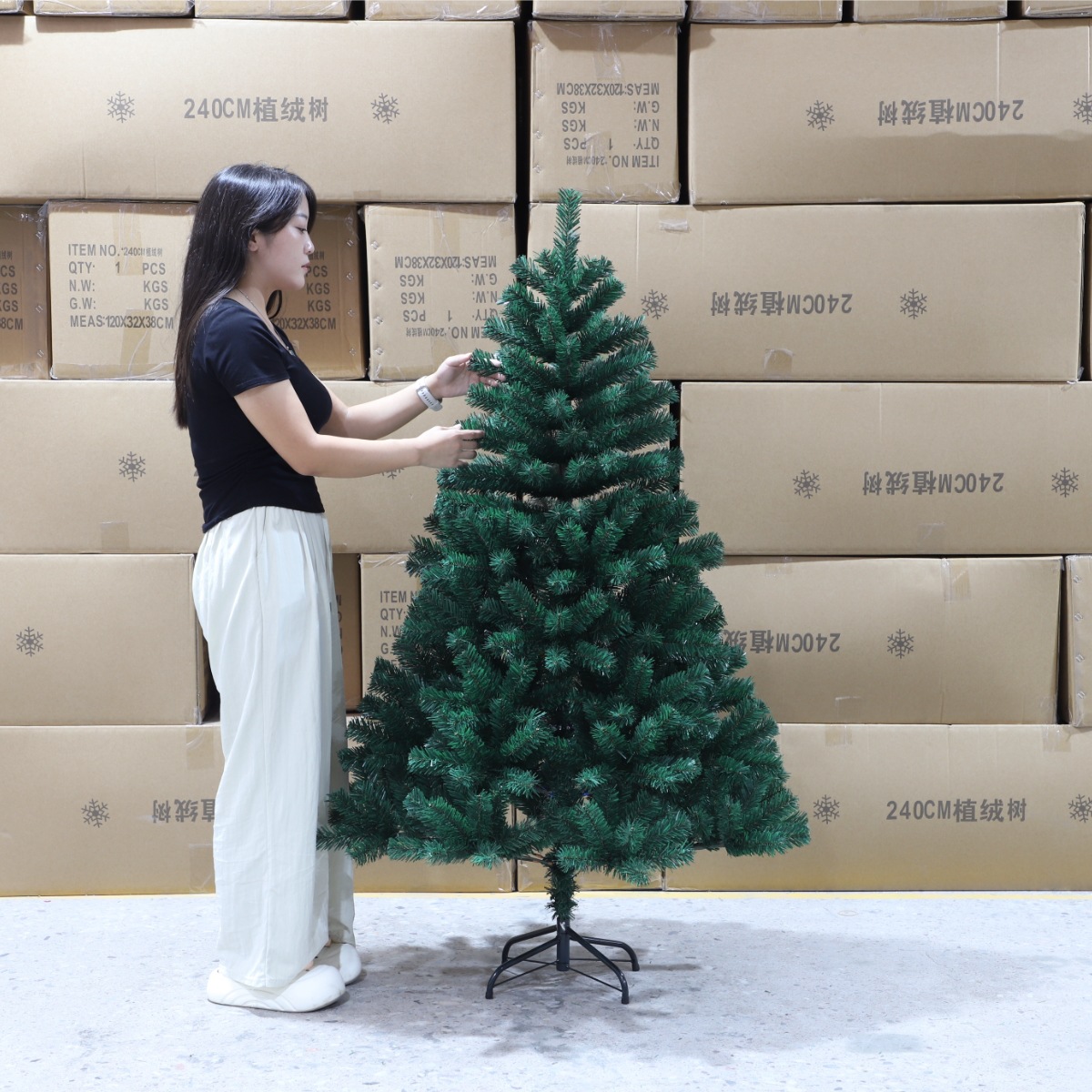 Árbol de Navidad cifrado protección ambiental PVC fábrica personalizada simulación de Navidad decoración directa 1.8m 2.1m árbol verde