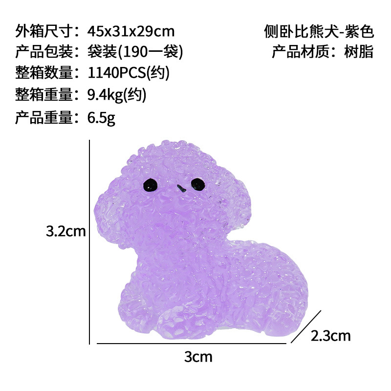 Nuevo lindo bichon blanco micro paisaje en maceta pequeños adornos decoración de la consola central del coche accesorios de bricolaje