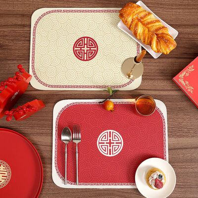 Leatherwear Mat waterproof Anti-oil Disposable Western pad marry Light extravagance gules Table mats heat insulation Anti-hot bowl Coaster