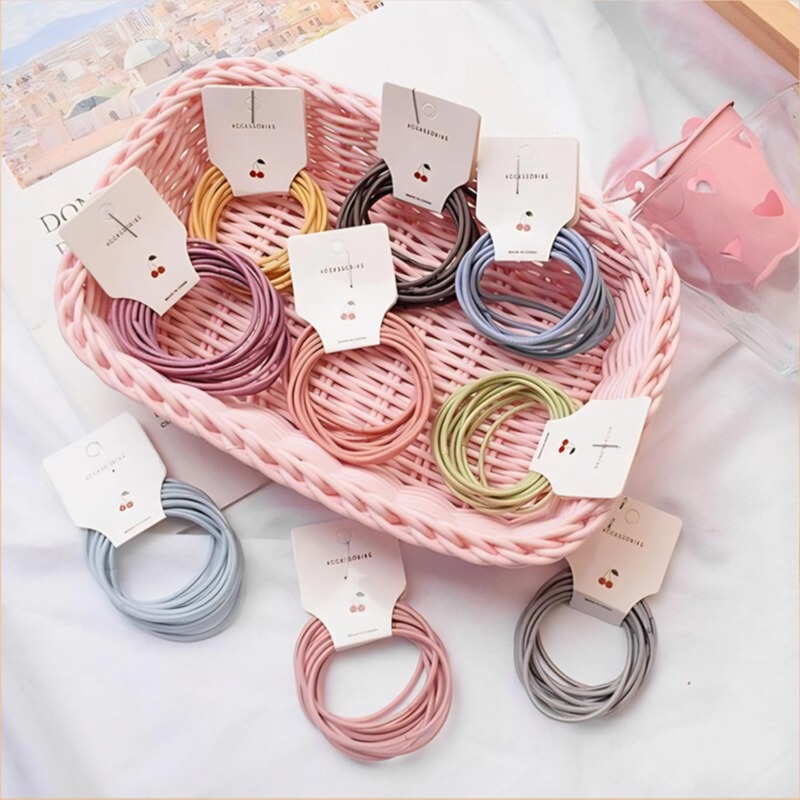 1 Dollar Store Supply Elastic Hair Bands, Ins-Style Hair Accessories, Hair Ties, Nylon Hair Ropes, Hair Rings for Women, High Elasticity, Versatile