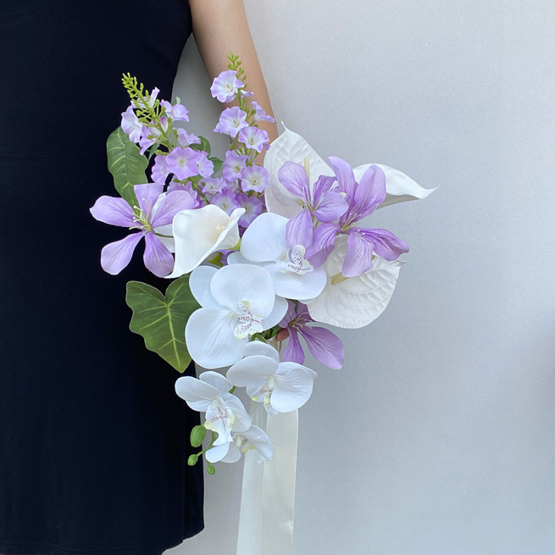 新しい紫色のニッチな手持ち花、造花、花嫁の結婚式の証明書登録、卒業写真小道具、ホーム|undefined