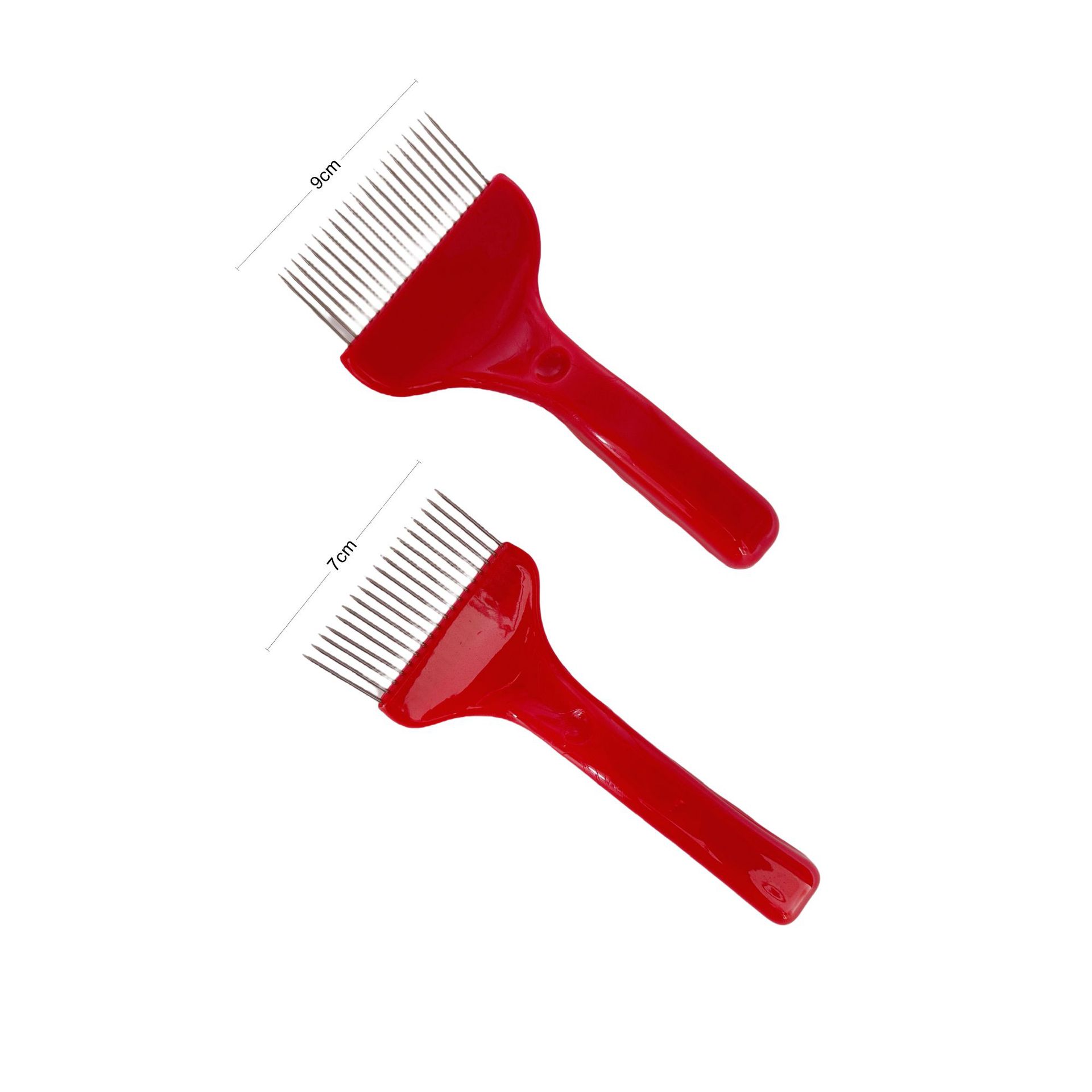 【小额批发】养蜂工具出口 21针大红叉 粗把加厚型不锈刚割蜜叉