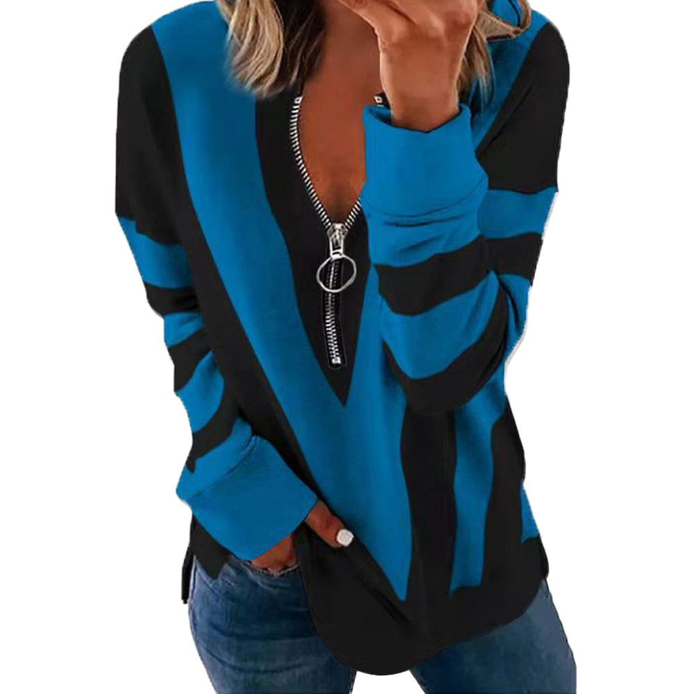 Women's Hoodie Long Sleeve T-shirts Printing Zipper Casual Printing display picture 5