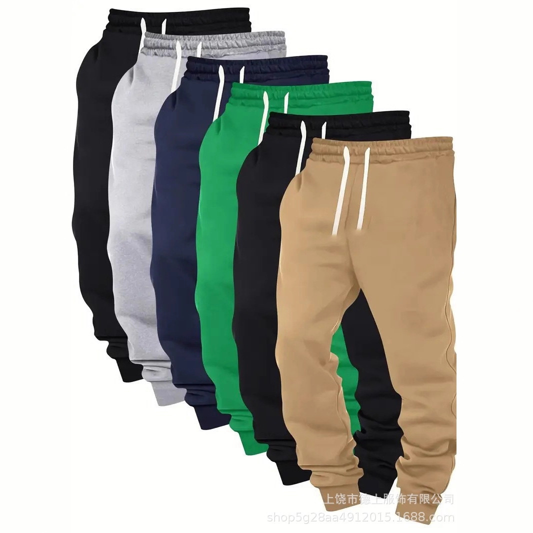 Pantalones Deportivos 2D de Color Liso para Hombre de Poliéster, Ligeramente Elásticos, para Deportes Urbanos