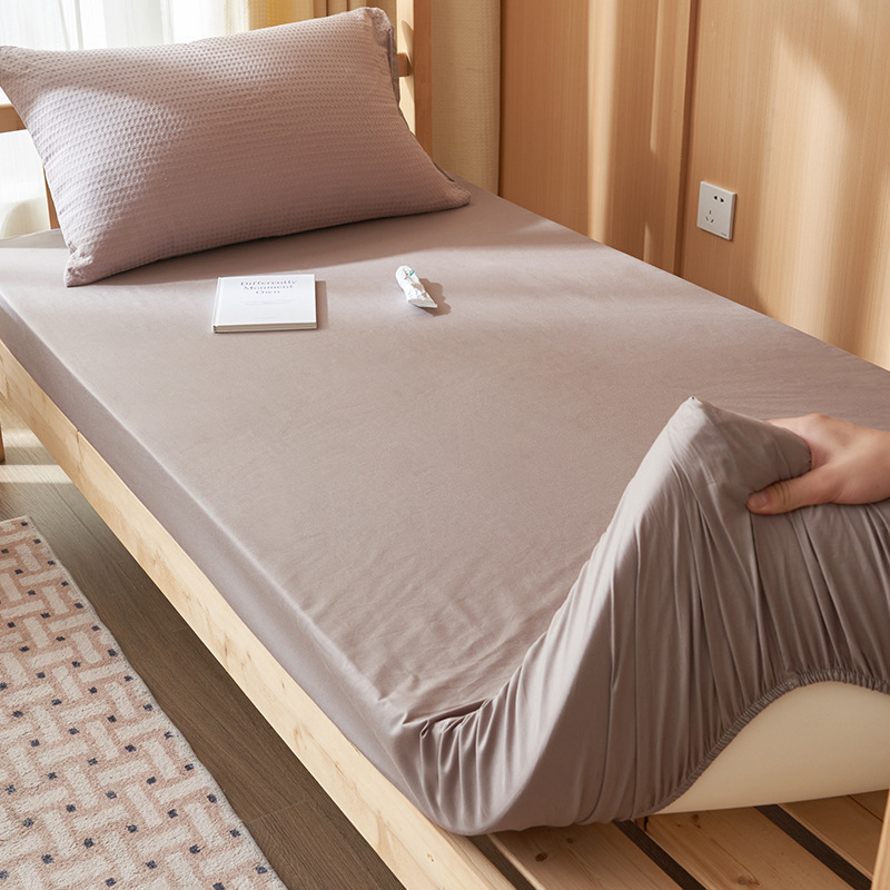 Sombrilla de cama de algodón de una sola pieza para dormitorio universitario 90x190 funda protectora de colchón de dormitorio individual funda de sábana de algodón