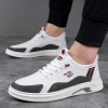 High summer sneakers, men's white shoes, sports shoes, casual footwear, 2023, genuine leather