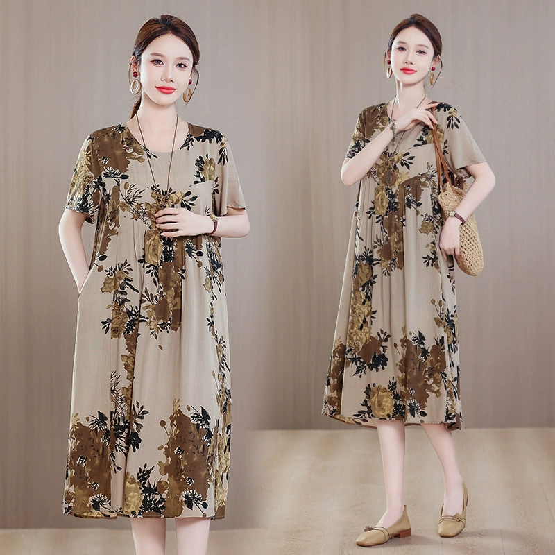 Новая мама летнее хлопковое шелковое платье с короткими рукавами