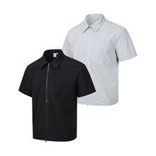 MADEEXTREME 激光打孔 斜拉链拼接基础纯色户外短袖防晒服上衣