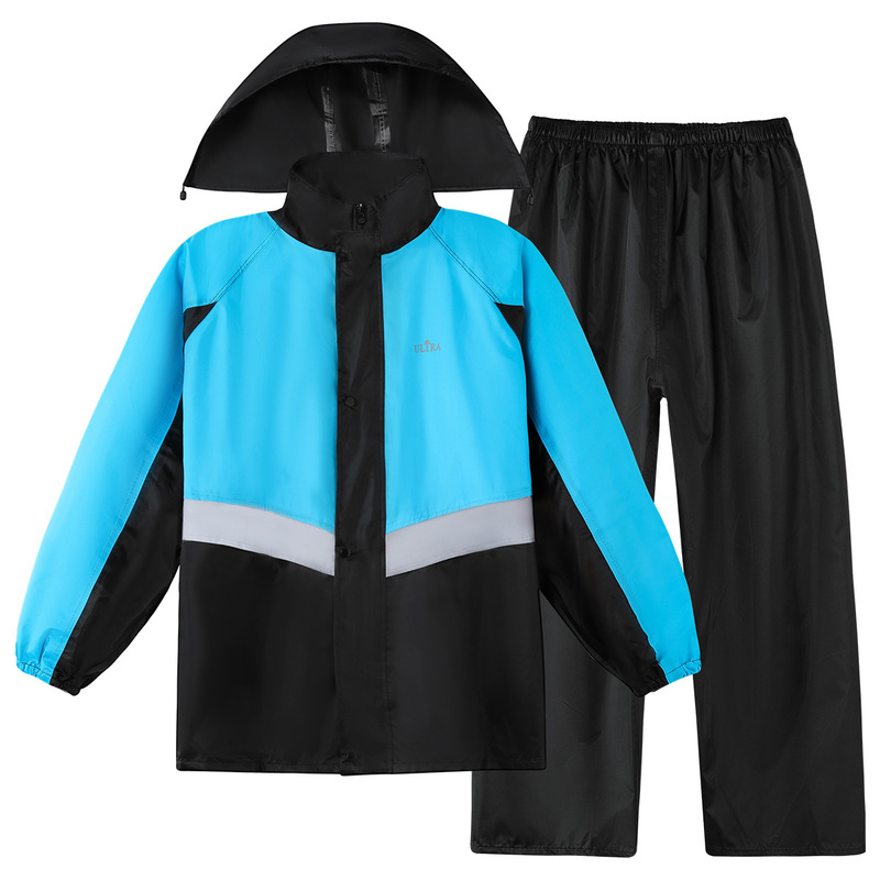Color matching rain-proof adult raincoat suit work outdoor cycling clothes (Blue Red Orange purple four colors optional)