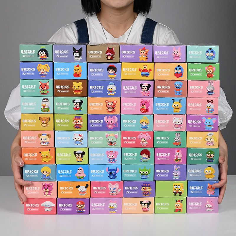 Microparticle building block pattern mixed hair