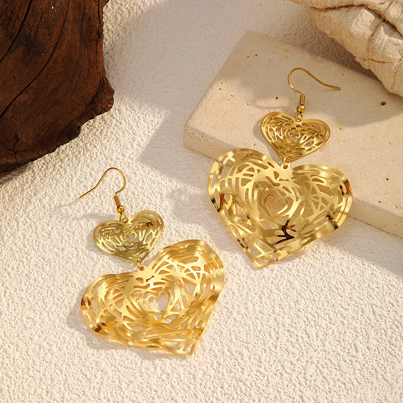 Aretes de oro geométrico de estilo europeo y americano mujeres estilo de moda estilo