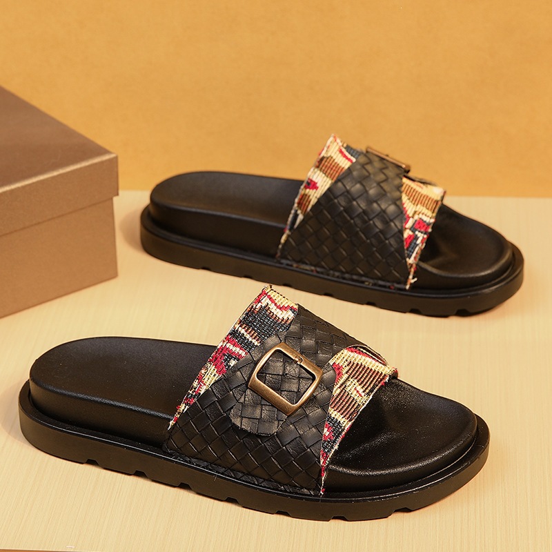 Men's Summer Shoes, Korean-style Shiny Leather Loafers, British-style Sandals, Trendy Casual Shoes For Young Men,_vogvips.com