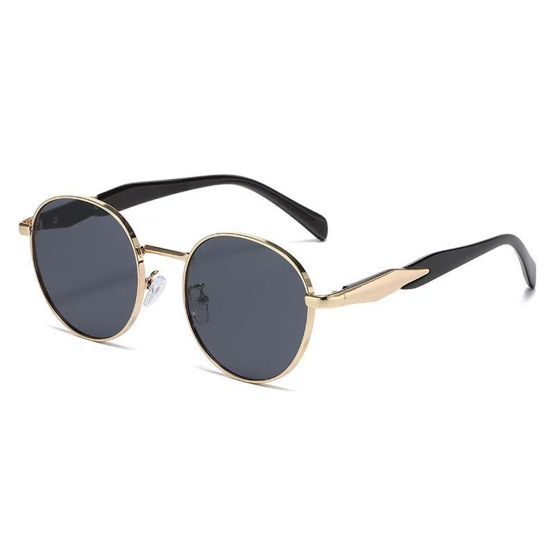 Gafas de sol redondas europeas y americanas para mujer, estilo urbano, novedad 2026, gafas de sol metálicas de moda, gafas de sol a la última. image 7