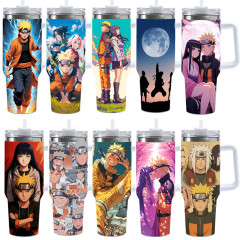 新品跨境火影忍者Naruto周边40oz汽车杯保温杯不锈钢手柄冰霸杯