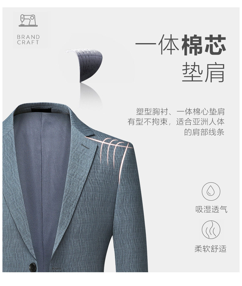 Áo vest nam mỏng mùa xuân thu dáng ôm, vải jacquard co giãn không cần ủi, phong cách Hàn Quốc — Màu xanh, Màu xám chi tiết 6
