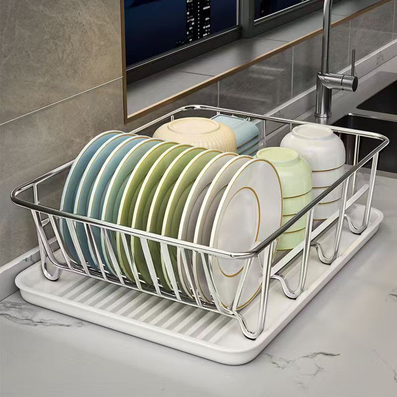 304 Stainless Steel Kitchen Rack Dish Rack Multi-Functional Dish Rack Dishware Storage Box Cupboard