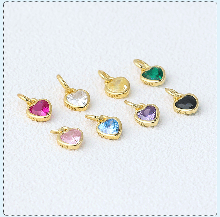 1 Piece 6.5*5.2mm 925 Sterling Silver Zircon Heart Shape Pendant display picture 3