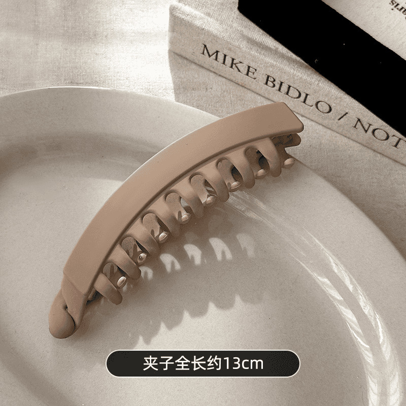 つや消しのシンプルな大きなバナナクリップ、多用途のダークカラーの女性の髪の量、滑り止めポニーテールヘアクリップ、歯付きヘアクリップ|undefined