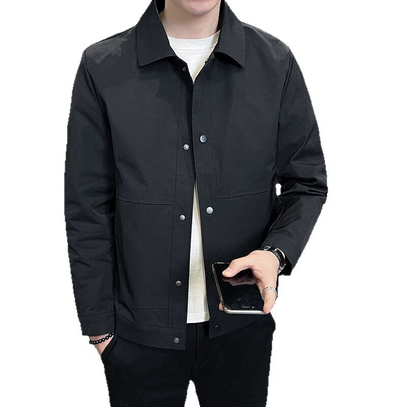 Куртка с лацканами для папы среднего и пожилого возраста, мужская весенне-осенняя новая стильная повседневная короткая рабочая одежда для молодежи и среднего возраста, топы