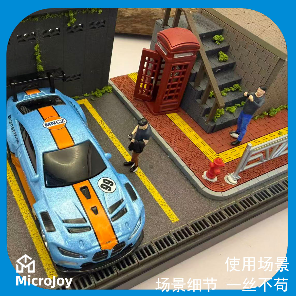El modelo de muñeco de simulación en miniatura está pintado con resina. el villano terminado toma bebidas para teléfonos móviles y juguetes masculinos.
