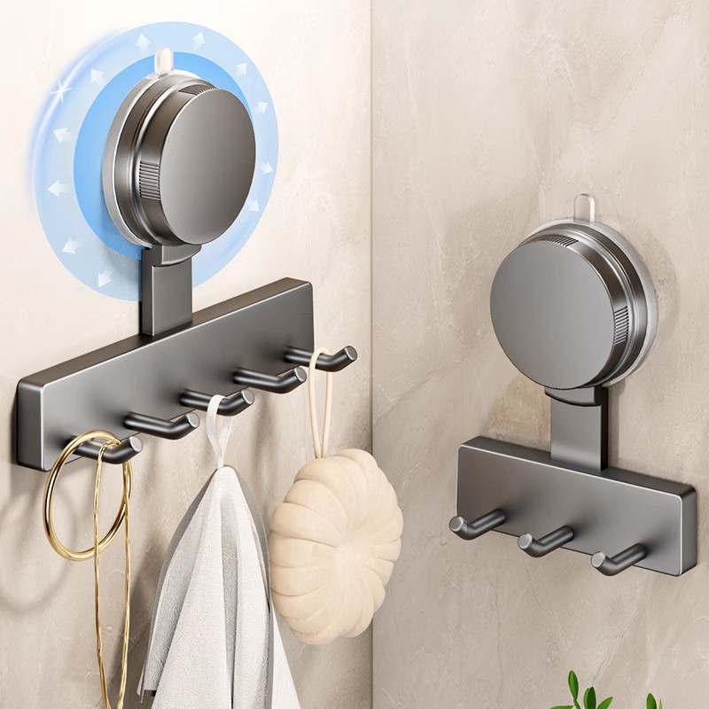 Suction Cup Hooks for Bathroom, No-Drill, Strong Load-Bearing, Adhesive Hooks for Towels in the Restroom, Kitchen Hooks, Over-The-Door Coat Hooks