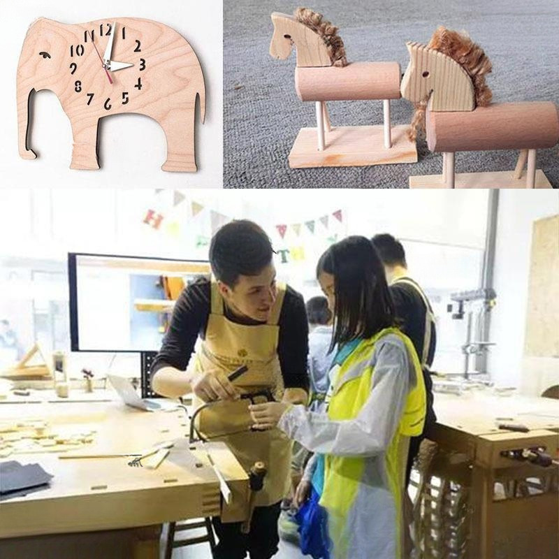 (2개) 나무 작업장 세트 보호 헬멧 조각 보드 캡 도구 재료 가방 유치원 수제 DIY