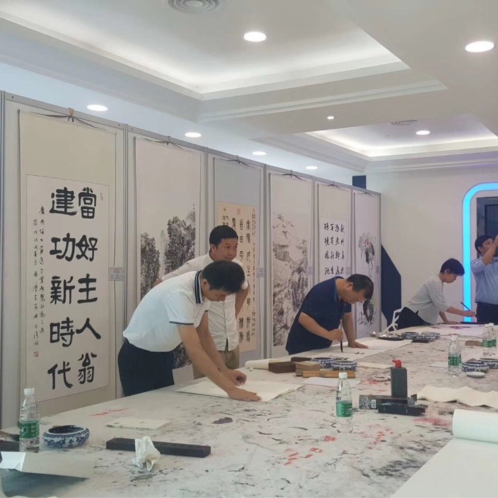 书法作品研讨会书画相框展示架铝活动背景墙八菱柱香港展览屏风架