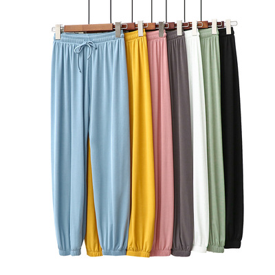 运动裤女2021新款冰丝裤女夏季薄款可外穿防蚊裤束脚休闲空调裤子|ms