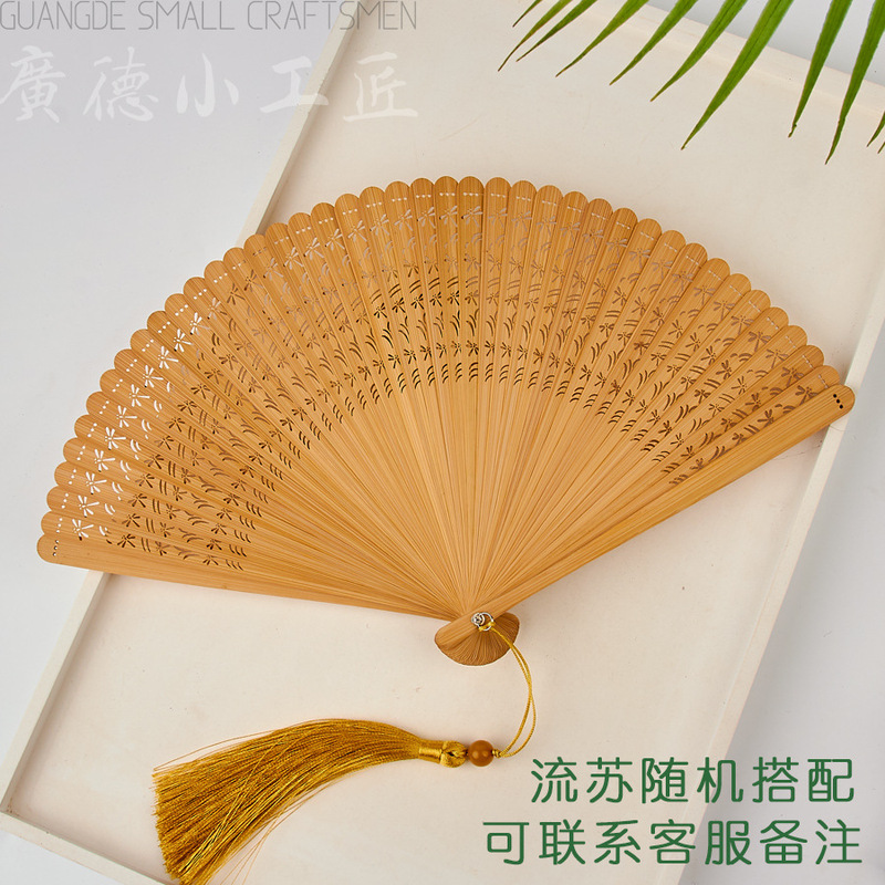 全竹折扇新中国風ミニ扇子古風チャイナドレス小折扇レトロ持ち歩き折り畳み扇女|undefined