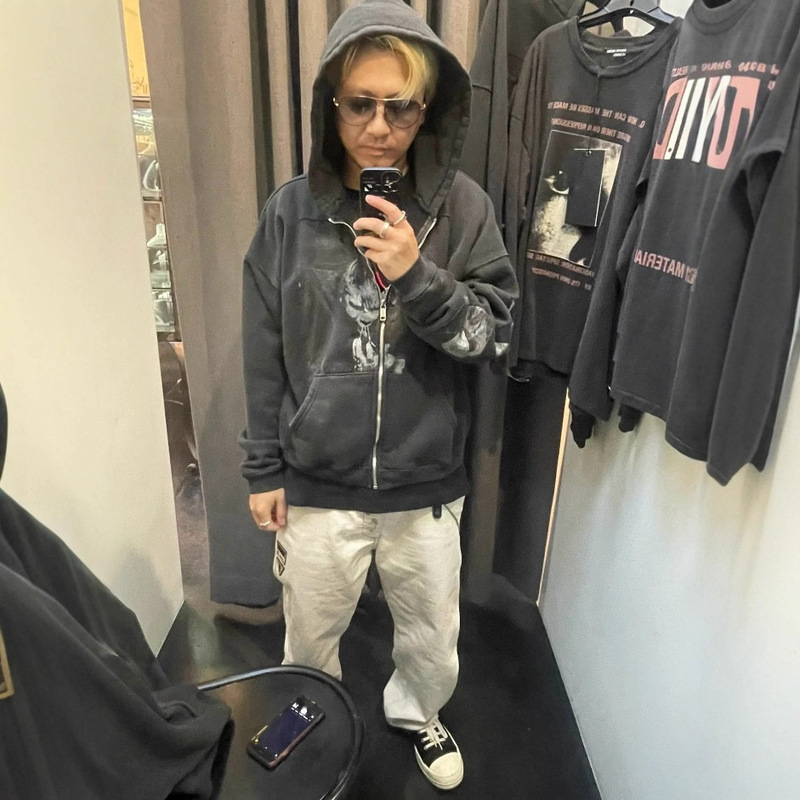 Erd24Ss Melancholic Rich Second Generation Maxfeld La Limited Patch Distressed Short Wide Hoodie American Trendy Brand Men