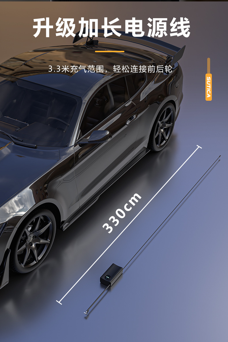 Portable Car Air Pump with Wireless Tire Pressure Measurement, Portable Air Pump for Car Tires