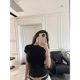 Moses Queen/Moshi Queen Tight Slim Short Sleeve T-shirt Joker Comfortable Short Sleeve Top 62126