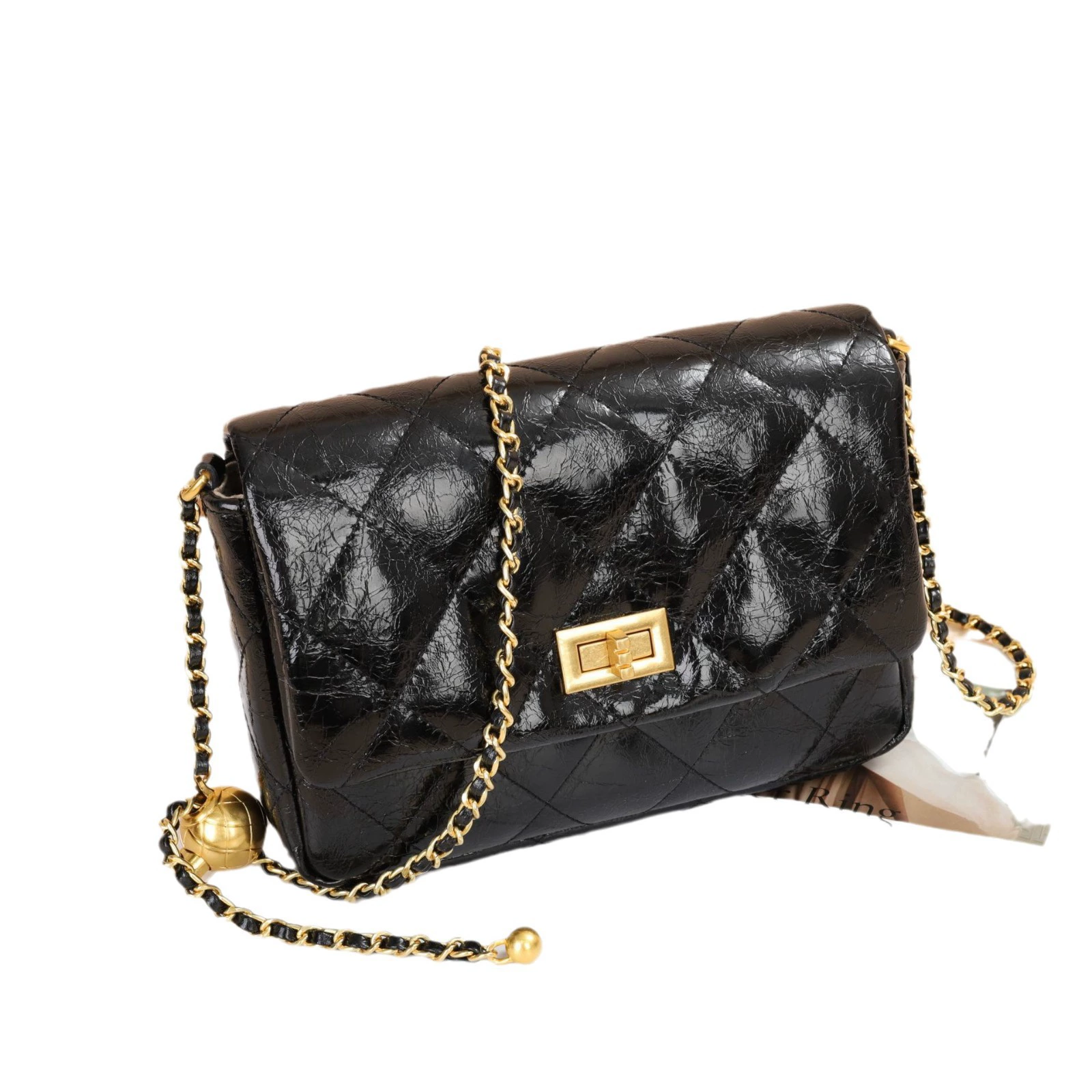 Цепочка, кожаная сумка для телефона, стиль Chanel, (торговля через границу), натуральная кожа, цепочка сумка