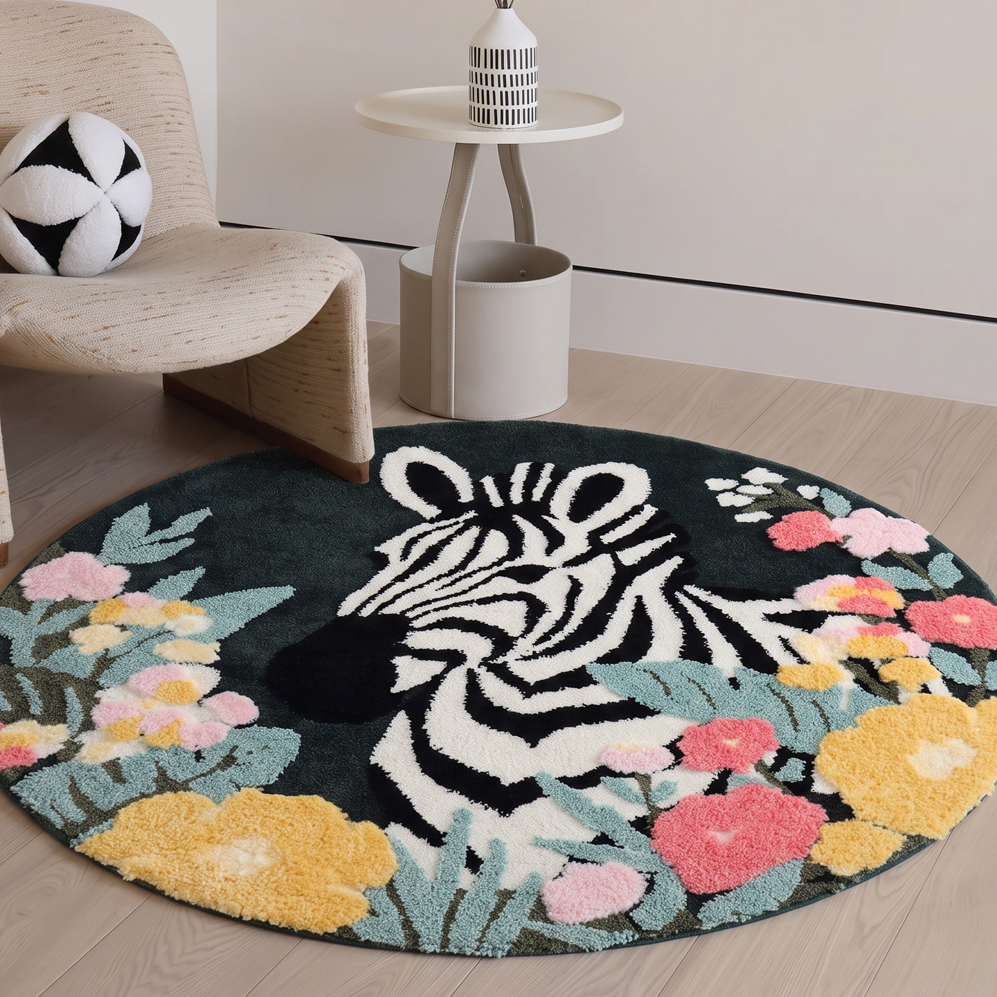 Tufted Bedroom Bedside Rug, Thick Long-pile Living Room Coffee Table...