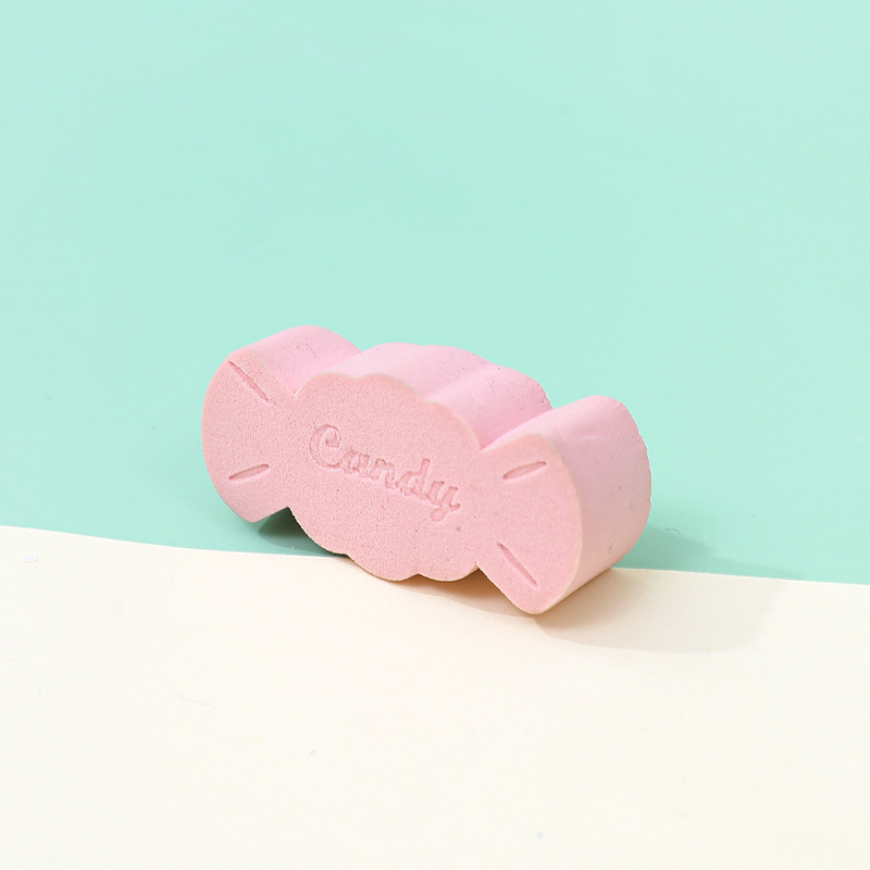 Polvo plano de color sólido personalizado polvo de caramelo de animales polvo de polvo no comer polvo KT gato plano maquillaje esponja almohadilla de aire huevo de maquillaje