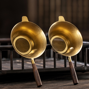 Tea Strainer Holder Filter Set High-End Creative Brass Tea Strainer Black Sandalwood