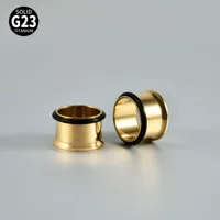 Имплантированный класс высокого качества G23 титановые полые ушные раковины 6-25 мм золотые одиночные ушные раковины пирсинг человеческого тела ювелирные изделия оптом