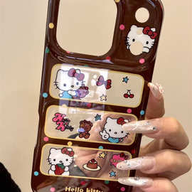 软萌可爱彩色波动镂空小熊猫咪适用ihone17promax苹果16p手机壳15