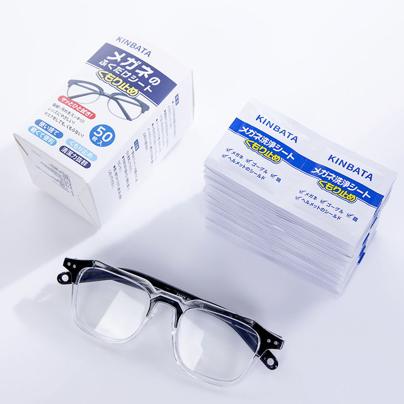 日本便攜樹脂光學平光眼鏡非酒精一次性清潔去污紙防霧濕巾擦拭紙