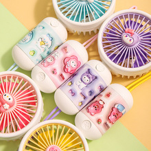 东南亚网红新款创意卡通手持小风扇ins膨胀风库洛米便携式电风扇