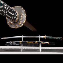 龙泉华影剑龙泉宝剑百炼花纹钢手工锻打覆土烧刃手工研磨未开刃