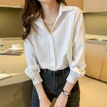 早秋款开衫雪纺衬衫女装秋装2025新款秋季小个子上衣女士长袖衬衣