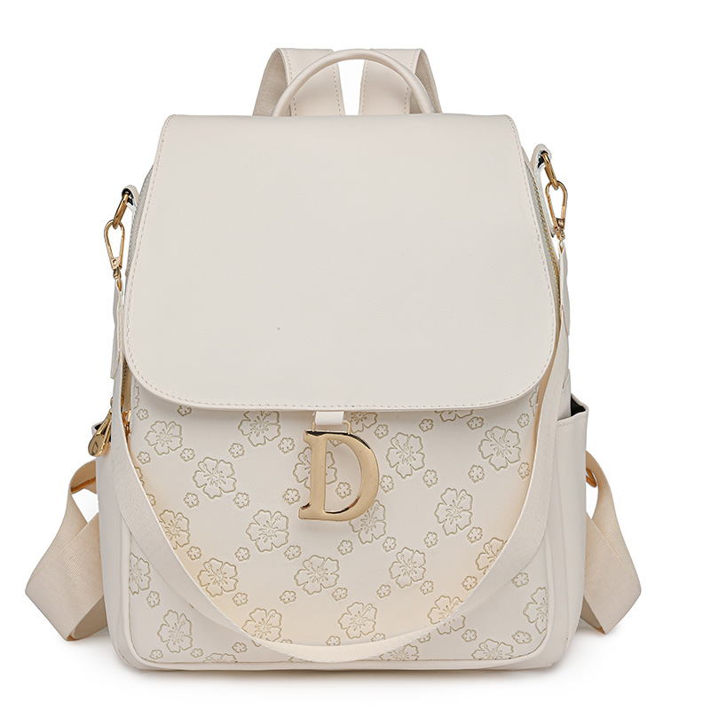 2025 primavera nuevo estilo casual mujer mochila de cuero suave moda simple en relieve mochila de viaje de gran capacidad bolso femenino