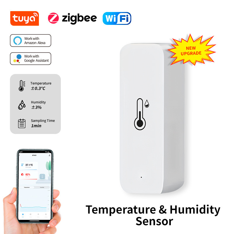 Tuya Wifi Temperature and Humidity Sensor Zigbee3.0 Temperature and Humidity Sensor Detector Factory Smart