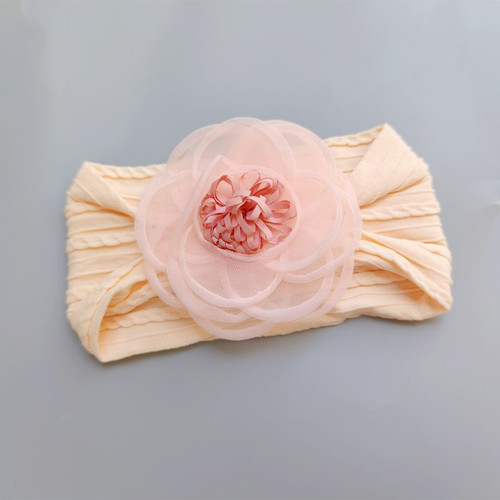 INS European and American children's headband jacquard nylon flower baby headband soft and non-marking wide-brimmed baby headband