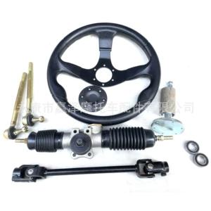 Four-wheel electric motorcycle go-kart accessories: 1.75-turn steering gear, 42CM steering wheel, 35CM steering wheel