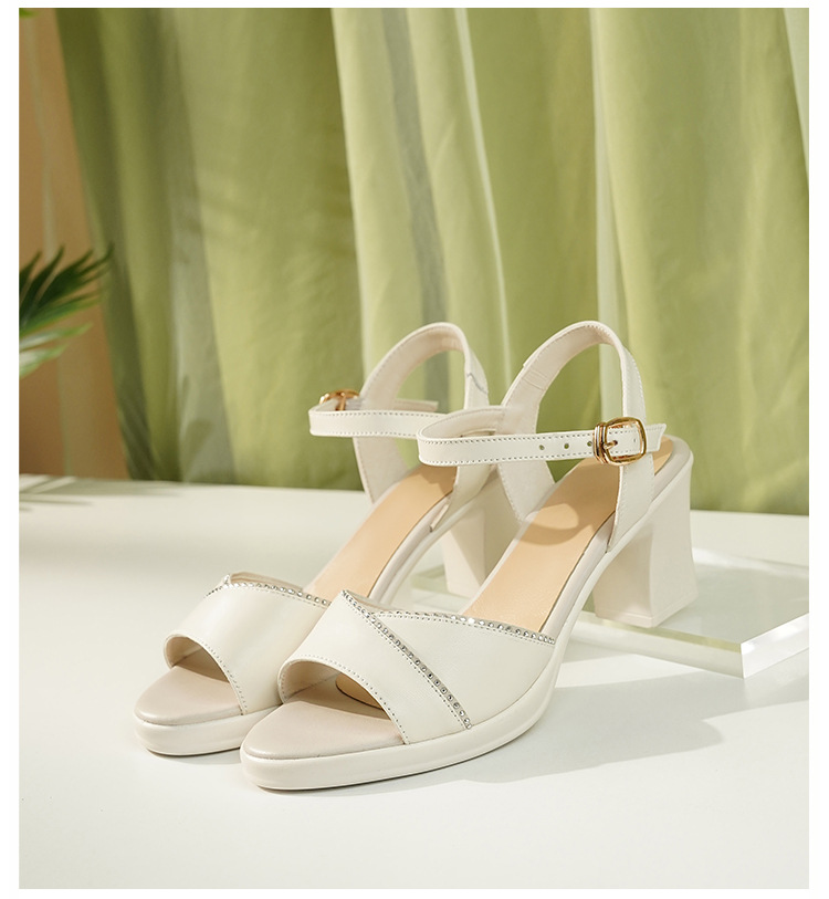 Sandal cao gót nữ hở mũi gót dày 7 cm, size lớn 41-43 — đen chi tiết 23