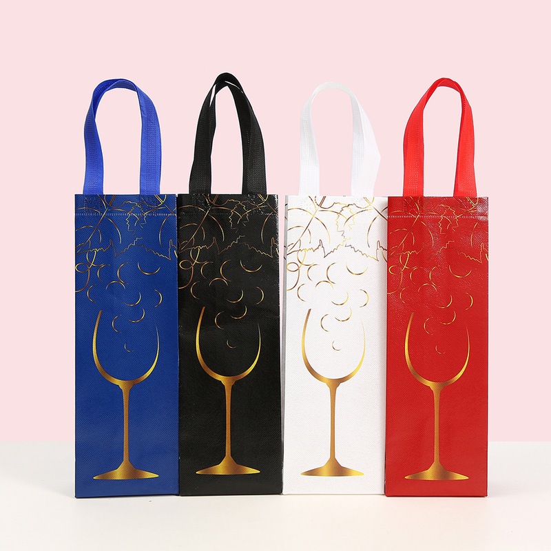 Gift Bags Wholesale Printed Bags Ready-Made Non-Woven Bags Wine Bags Takeaway Handbags Wine Bags Red Wine Packaging Bags