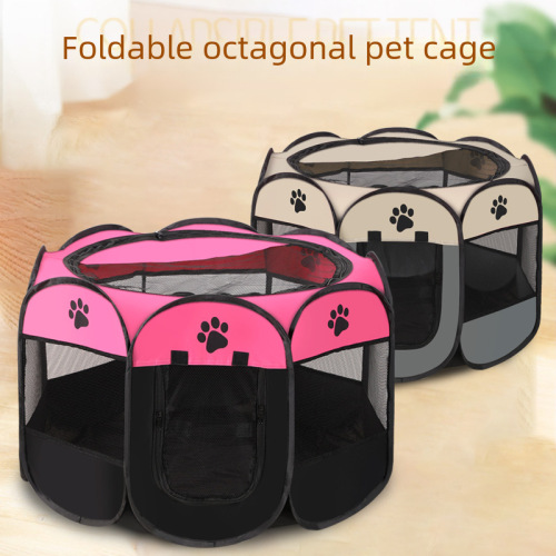 Pet Tent Octagonal Cage Fence Cat Cage Foldable Cat Cage Super Large Household Cat Bed All-Seasons Universal Cat Litter